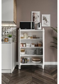 Resim Bella Çok Amaçlı Dolap Mutfak Balkon Kiler Banyo Ayakkabılık Dolabı Beyaz Gümüş 