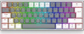 Resim Redragon K616 Fizz PRO RGB Red Switch 2.4GHz Kablosuz Türkçe Mekanik Oyuncu Klavyesi Gri, Beyaz 