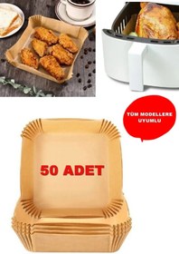 Resim MOBEE Kare Airfryer Pişirme Kağıdı 20x4,5 cm 50 Adet 