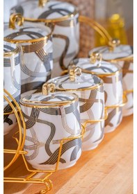 Resim Acar Marjorie 8 Parça Baharat Seti Beyaz - Altın 