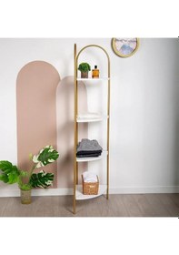 Resim Artemis Gold Metal 4 Katlı Dekoratif Raf Gold 