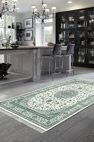 Resim Eko Trend Djt Banyo Paspası Yıkanabilir Kaymaz Taban P1372 Osmanlı P1372-Trend-Banyo, Yeşil, 60 x 100 