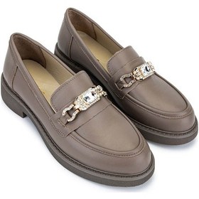 Resim Tamer Tanca Kadın Hakiki Deri Vizon Loafer Ayakkabı 817 9879 Bn Ayk Sk25-26 Vızon Dr VIZON 