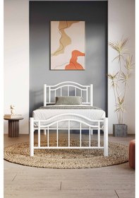 Resim Argimo Belinay Ferforje Beyaz Çift Kişilik Metal Karyola 180x200 