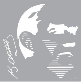 Resim Atatürk-2 Stencil Boyama Şablonu 30X30 Cm. Duvar Stencil. Fayans 