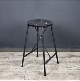 Resim Siyah Mermer Desenli Bar Sandalyesi Bar Taburesi Mutfak Sandal Çok Renkli 