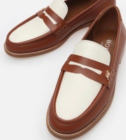 Resim HOTİÇ Hakiki Deri Taba Kadın Loafer 