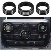 Resim Yaleker Dodge Durango 2014-2020/jeep Cherokee/grand Cherokee 2014-2021 İçin Klima-volüm Regülatör Düğme Kapağı Siyah 3'lü Alüminyum Set 