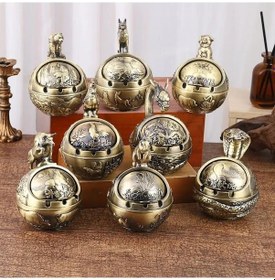 Resim Createtech Zarif Yivli Yaşam Vintage Tasarım Tablası Rüzgar Nimet N Masa Küre Küllük Kül Kelimeler Kapaklı Hayvan Geçirmez Desen Dekorasyon Mx 