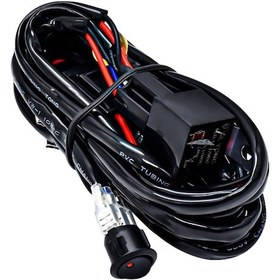 Resim Jeemson 300w Suv Araç Farı Kablolu Seti, 2 Bağlantı, 9-16v, Siyah Su Geçirmez Dairesel Anahtar, 16 Awg Tellere Sahip 