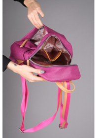 Resim Luvi Shoes 1201 Vişne Camel Gofraj Kadın Gunluk Canta Vişne 