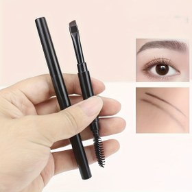 Resim 1 Adet Çift Taraflı Kaş Fırçası ve Spoolie, Hassas Açılı Kaş Şekillendirici, Naylon Kıllar, ABS Plastik Saplı, Alkol İçermeyen, Tüm Açık Bej Tonlarına Uygun, Keskin Kaşlar için Mükemmel, Yüz Makyaj Aracı, Dayanıklı Makyaj Fırçası 
