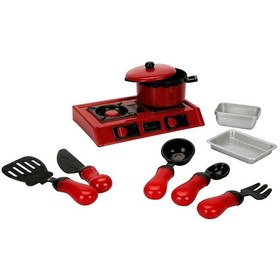 Resim Çocuklar İçin 10 Parça Oyuncak Mutfak Seti Renkli Evcilik Aksesuarları 