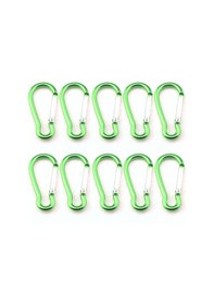 Resim Dofolink 10 Adet Yeşil Alüminyum Dağcı Kanca, 5 Numaralı Kalebik Şekli, Hafif Ve Dayanıklı, Kamp-fishing-trekking Dış Aktivite Çantalar Su Şişeleri İçin Askı 