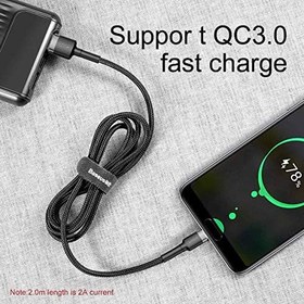 Resim Baseus Cafule Serisi, Şarj & Data Aktarım Kablosu, Gri - Siyah, 0.5 m, 3 A, USB Kablo,USB Type A & USB Type C 