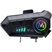 Resim Genel Markalar Kask Kulaklık Intercom Rgb Işıklı Motosiklet Y10 Otomotik Cevaplama 