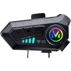 Resim Genel Markalar Kask Kulaklık Intercom Rgb Işıklı Motosiklet Y10 Otomotik Cevaplama 