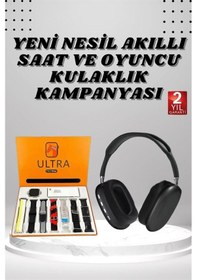 Resim Boyun Bantlı Kulaklık Ve 7 Kordonlu Yeni Nesil Akıllı Saat Kampanyası Yüksek Ses Kaliteli 
