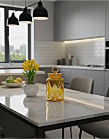 Resim Paşabahçe Kitchen Başak Dekorlu Renkli Büyük Boy Kavanoz 1515 Cc Hijyenik & Şık Saklama Sarı 