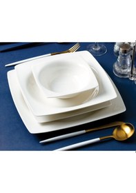 Resim Sıla BN-101 Sade 24 Parça Porselen Yemek Takımı 