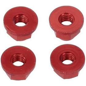 Resim Pazly Wltoys 12428/12423/fy-03 İçin Kırmızı M4 Tekerlek Kilitleme Somunu Seti 4 Adet 4mm 