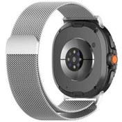 Resim Fastbuy Samsung Watch 8 İçin Klasik Milanese Band, Gümüş, Manyetik Metal, Uyumlu Saat Kolu 