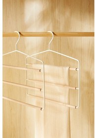 Resim Ocean Home Textile 2'li 3 Katlı Ahşap Destekli Mat Beyaz Renk Metal Giysi Askısı 32 X 36.5 X 0.47 Cm Mat Beyaz 