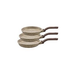 Resim OMS Fry Pan Döküm Granit 20-24-28 CM 3 Parça Kum Beji Tava Seti 3255 