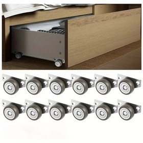 Resim Dashanshop 12 Adet Sessiz 1.25 İnç Alüminyum Dökme Mobilya Tekerleği Kahverengi 