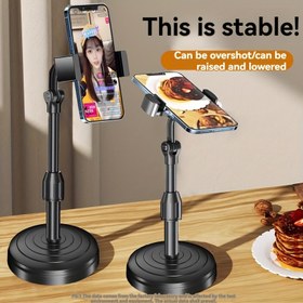 Resim Ayarlanabilir Telefon Standı Tutucu, Çok Açılı Masa Üstü Montajı, Geliştirilmiş Ağırlıklı Şasi, Su Geçirmez Plastik Tembel Braket, Eller Serbest Kullanım İçin Sabit ve Dayanıklı Mobil Destek - 1 Paket 