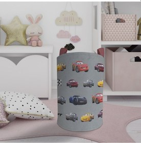 Resim Mekta Home Bebek Ve Çocuk Odası Mcqueen Ve Yol Desenli Oyuncak Sepeti Renkli Çok Renkli 