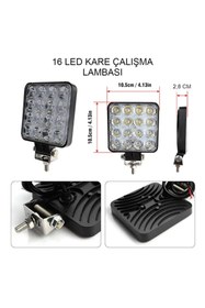 Resim Didihou 4 Adet 16 Led Kare Off Road Araç Kamyon Tekne Traktör Projektör Jeep Suv Çalışma Ve Sis Lambası 
