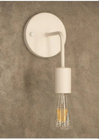 Resim Riolight Retro8,rustik,vintage Beyaz 1xe27 Duylu Metal Duvar Apli Beyaz 