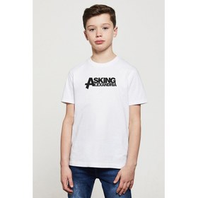 Resim Alexandria Logo Baskılı Çocuk Beyaz Tshirt 