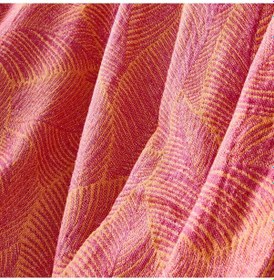 Resim Soft Çiçek Desenli Koltuk Örtüsü - Turuncu / Pembe - 130x170 Cm Renkli 