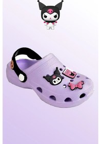 Resim Kids World Kuromi Karakter Kız Çocuk Önü Kapalı Havuz Plaj Sokak Terliği Mor 