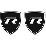 Resim GARDENAUTO Volkswagen R Logo Yeni Arma 3d Oto Damla Silikon Sticker Yapıştırma 2 Adet Yüksek Kalite 