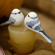 Resim İki Renk Seçeneği - El Yapımı Ahşap Renkli Mini Kuş Heykelleri, Mini Stil, Kuş Severler Koleksiyonu İçin Sanatsal Süs, Tatil Ev Dekoru, Verme İçin En İyi Hediye 