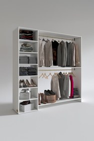 Resim Kenzlife Giysi Dolabı Abdurrahman 180*180*40 mat byz gardırop suntalam kapaksız arkalıksız 