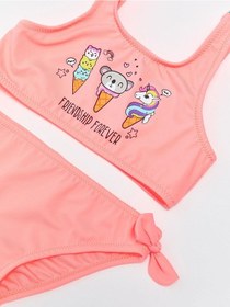 Resim Deep Beach Fiyonklu Kız Çocuk Bikini Takım 001 