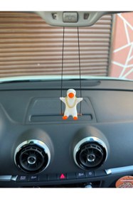 Resim 3dbaydesign 10 Adet Altın Zincirli Sallanan Ördek Yeni Trend Dikiz Ayna Süsü (beyaz Turuncu) 