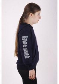 Resim Toontoy Kız Çocuk Billie Eilish Baskılı Sweatshirt Lacivert 