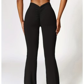 Resim Kadınların Yüksek Bel Paten Pantolonları - Siyah, Fitness, Spor Salonu ve Egzersiz için Esnek Polyester Yoga Taytleri - Hızlı Kuruyan, Rahat Uygunluk, Tüm Mevsimler İçin Giyilebilir, Spor Salonu Egzersizleri İçin Temel|Esnek Kumaş|Hızlı Kuruyan Kumaş 