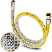 Resim 125 cm Doğalgaz Flex Bağlantı Hortumu - Gaz Flexi Boru | Ocak, Fırın, Soba Uyumlu 