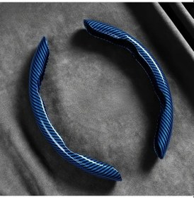 Resim Hightower Karbon Fiber Tasarım 2 Adet Kaymaz Mavi Direksiyon Kılıfı 15 İnç Mavi 