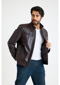 Resim Franko Armondi Regular Erkek Deri Ceket E8-k-2911 Kahve 