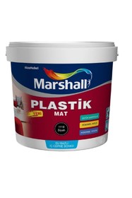 Resim Marshall Plastik Mat Su Bazlı Silinebilir Duvar Boyası Siyah 2.5 Lt Tavan Boyası 3.5 Kg Mükemmel Beyazlık 