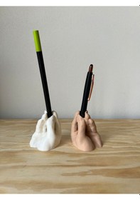 Resim El Figürlü Kalemlik Minimal Masaüstü Kalem Tutucu 2'li 