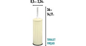 Resim Eforeca Vintage 4'lü Çöp Kovası Banyo Seti Çizgili Krem 