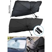 Resim Otamatik Araç Şemsiyesi Bütün Araçlara Uyumlu Yaz Mevsimi Araba Şemsiye Torpido Güneş Koruma Şemsiye 